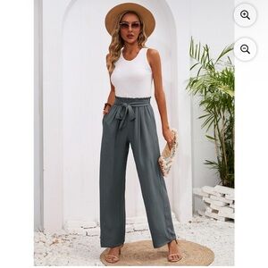 METRO 7 Gray Palazzo Pant NWT Size Missy 6 Cute Classy With Pockets High Waist